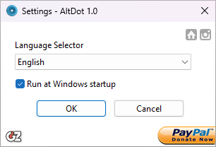 AltDot settings