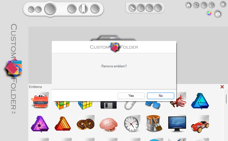 Right-click to delete personal icon