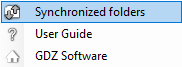 Synchronized folders context menu