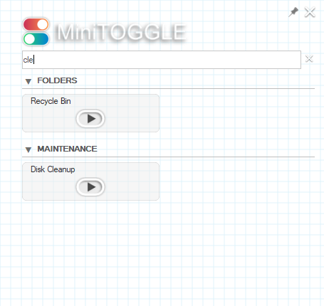 Launcher panel with search filter