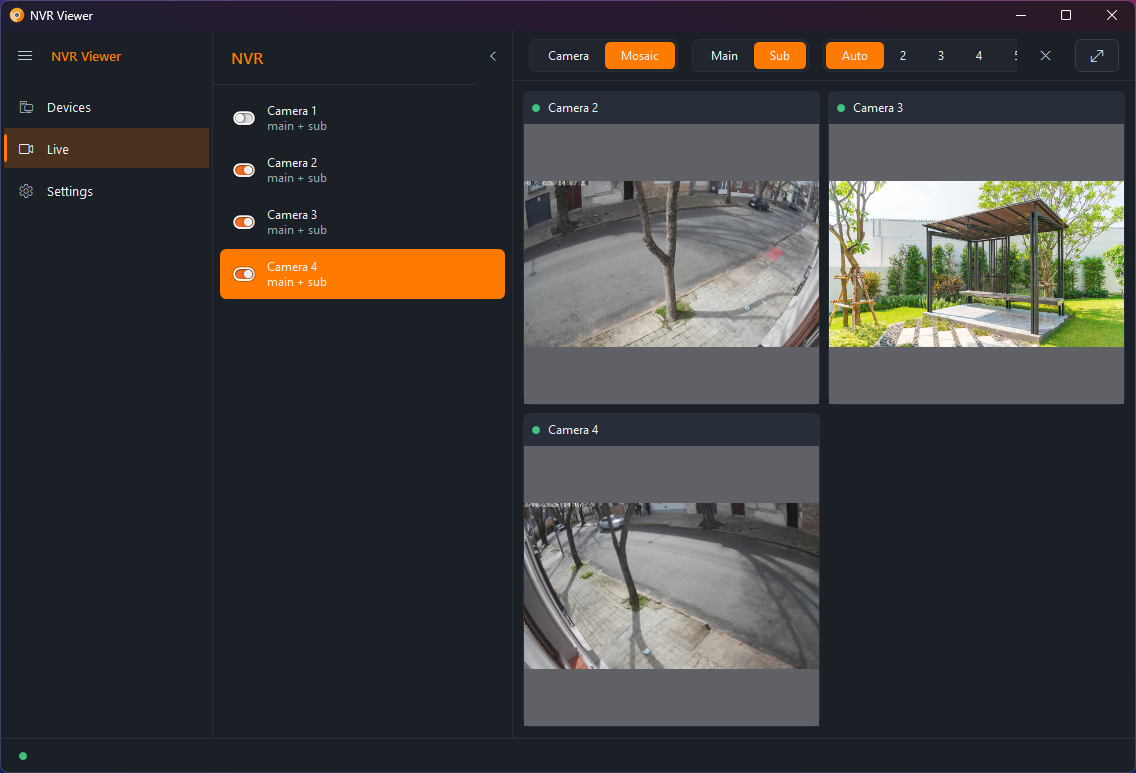 NVR Viewer main window